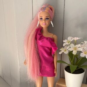 2015 Mattel Fun and Fancy Barbie Doll long colorful hair